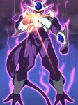  1boy armor aura black_sclera clenched_hand colored_sclera colored_skin cooler_(dragon_ball) dragon_ball dragon_ball_z energy full_body highres incoming_attack multicolored_skin pointing pointing_at_viewer purple_skin purple_tail red_eyes waia_wai white_armor white_skin 
