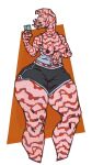 absurd_res anthro breasts cellphone dolphin_shorts eel electronics female fish hi_res isabeelle_(zed-s) marine nipples phone skin_pattern solo thick_thighs wide_hips zed-s