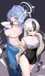  2girls absurdres adjusting_hair ako_(blue_archive) ako_(dress)_(blue_archive) armpits bare_back black_choker black_hair blue_archive blue_eyes blue_hair breasts choker cleavage collarbone commentary_request demon_girl demon_horns demon_wings dress earrings evening_gown from_above gun h&amp;k_p30 hair_between_eyes hair_ornament hairband hairclip halo handgun head_tilt high_heels highres holding holding_gun holding_weapon horns jewelry kayoko_(blue_archive) kayoko_(dress)_(blue_archive) large_breasts long_hair looking_at_viewer looking_back medium_breasts mole mole_on_shoulder multicolored_hair multiple_girls nail_polish official_alternate_costume official_alternate_hairstyle parted_lips pendant_choker purple_nails red_eyes side_slit sideboob sidelocks simple_background single_wing spaghetti_strap stiletto_heels strappy_heels t_hei_(user_uxky7438) two-tone_hair v-shaped_eyebrows weapon white_hair wings 