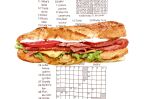  bread crossword_puzzle food food_focus lettuce matsuyama_kojika mayonnaise meat no_humans original sandwich tomato tomato_slice 