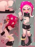  1boy 1girl agent_8_(splatoon) anus ass blush breasts clothes_lift clothes_pull covering_another&#039;s_mouth eyelashes gagged hand_gagged hand_over_another&#039;s_mouth hetero highres medium_hair miniskirt octoling octoling_girl octoling_player_character organ_rn pink_hair pointy_ears pussy red_eyes sex sex_from_behind shirt_lift sidelocks skirt skirt_pull small_breasts splatoon_(series) spread_pussy tentacle_hair thick_eyebrows 