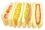  bread chicken_(food) food food_focus fruit haboban ham lettuce meat original sandwich strawberry white_background 