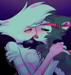 angel_dust anthro anthro_kissing_anthro anthro_on_anthro arachnid arthropod blush blush_lines demon domestic_cat duo enaic31 felid feline felis french_kissing hazbin_hotel hi_res husk_(hazbin_hotel) interspecies kissing male male/male mammal nude spider