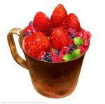  berry blackberry_(fruit) cup food food_focus fruit haruna_macpro highres no_humans original simple_background strawberry white_background 