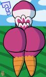  animal_crossing anthro avian bent_over big_butt bird bottomless bubble_butt butt clothed clothing female klutzatdusk midge_(animal_crossing) nintendo presenting presenting_hindquarters question_mark solo 