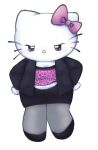  alpha_channel angry animal_print anthro clothed clothing domestic_cat felid feline felis female hands_on_hips hello_kitty_(character) hello_kitty_(series) kittystarr leggings legwear leopard_print mammal sanrio simple_background slightly_chubby solo transparent_background 