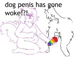  animal_genitalia animal_penis anthro anthro_on_feral belly bestiality blush blush_lines breasts canid canine canine_genitalia canine_penis duo female feral fluffy fluffy_tail genitals gesture hand_gesture lgbt_pride looking_at_viewer male male/female mammal meme mephitid navel open_mouth penis pointing pride_colors rainbow_flag rainbow_pride_flag rainbow_symbol sketch skunk small_breasts tail 