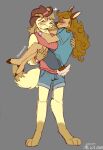  anthro bird_dog blonde_hair blue_eyes blush bottomwear brown_body brown_fur brown_markings canid canine canis carrying_another clothing cloven_hooves cowboy_hat cutoffs deer demigirl_pride_colors denim denim_bottomwear denim_clothing domestic_dog duo embarrassed female female/female flat_colors fur golden_retriever great_dane guide_lines hair hat hazel_(zer0rebel4) headgear headwear heart_symbol hi_res holding_another hooves hunting_dog hybrid insomniactix interspecies lesbian_pride_colors lgbt_pride lgbt_pride_month mammal markings mastiff molosser new_world_deer paws payge_(zer0rebel4) pride_colors retriever shirt shorts size_difference t-shirt tan_body tan_fur tan_hair tan_markings tank_top topwear white-tailed_deer white_body white_fur white_markings yellow_body yellow_fur 