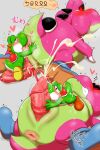  absurd_res anal anthro anus black_sclera blush bodily_fluids cloacal_penis cum duo erection genital_fluids hi_res long_tongue male male/male mario_bros namoke nintendo oral orgasm red_eyes rimming sex size_difference tongue tongue_fucking tongue_out tonguejob yoshi yoshi_(character) 