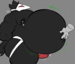 2023 ambiguous_gender anthro avian belly big_belly bird bodily_fluids bulge clothing deltarune disembodied_hand erection genital_fluids ghost_hands hi_res humanoid itzamug jockstrap lactating male male/ambiguous mask milk moobs navel navel_fingering overweight precum rumbling_stomach swatchling undertale_(series) underwear 