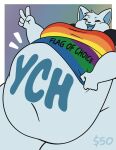  ambiguous_gender anthro clothing inflation inflation_fetish lgbt_pride lgbt_pride_month obese obese_ambiguous obese_anthro overweight overweight_ambiguous overweight_anthro pompuffy_(artist) pride_color_clothing pride_color_flag pride_color_topwear pride_colors solo topwear ych ych_(character) 