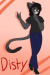  anthro black_hair cammyshypai disterious eyewear felid feline glasses hair hi_res long_hair male mammal smile smiling_at_viewer solo tail text 