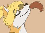  anthro blonde_hair canid canine dominant dominant_female duo female fox hair hi_res jen_(scottc) male male/female mammal neck_bulge oral_vore swallowing tail tail_outside_mouth vore weks weksoida 