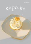  cupcake dated food food_focus food_name highres no_humans original pastry plate sy_tsukiko whipped_cream 