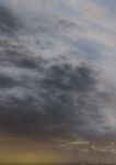  absurdres cloud cloudy_sky grey_sky highres no_humans orange_sky original painting_(medium) realistic scenery shadow sky sky_focus sunset traditional_media watercolor_(medium) xuahqcpelcqniyj 