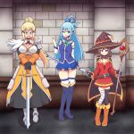  3girls absurdres aqua_(konosuba) boots chavez darkness_(konosuba) highres kono_subarashii_sekai_ni_shukufuku_wo! megumin multiple_girls thigh_boots thighhighs 