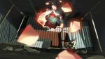  claydol commentary corrugated_galvanized_iron_sheet extra_eyes floating from_below glowing matwvv motion_blur no_humans pokemon pokemon_(creature) red_eyes rock solo 