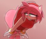 accessory amy_rose anthro big_butt black_nose blush bodily_fluids butt clothing digital_media_(artwork) directional_arrow eulipotyphlan eyelashes female genital_fluids green_eyes hair_accessory hairband half-closed_eyes handwear hedgehog hi_res jewelry lawgx mammal narrowed_eyes open_mouth panties sega solo sonic_the_hedgehog_(series) sweat sweaty_butt sweaty_legs sweaty_thighs tail unclothing underwear vaginal_fluids wet wet_clothing wet_underwear