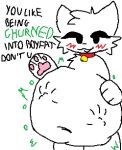 2023 4-bit aliasing anthro anthro_pred arm_tuft asking asking_viewer bell bell_collar belly big_belly biped black_eyes black_nose black_text blush blush_lines boy_kisser_(meme) cheek_tuft collar collar_only dialogue digital_drawing_(artwork) digital_media_(artwork) domestic_cat ears_up english_description english_text facial_tuft felid feline felis fingerpads fully_inside fur green_text hand_on_belly hand_on_own_belly handpaw head_tuft hi_res highlighted_text huge_belly jingle_bell jingle_bell_collar looking_at_viewer male male_(lore) male_anthro male_pred mammal meme monotone_arms monotone_background monotone_belly monotone_body monotone_chest monotone_collar monotone_face monotone_fur monotone_legs navel nude nude_anthro nude_male open_mouth open_smile pawpads paws pink_pawpads portrait prick_ears question red_collar same_size_vore shoulder_tuft silly_cat_(mauzymice) simple_background smile smiling_at_viewer smug soft_vore solo standing tag_question talking_to_viewer tcsrjx text text_emphasis three-quarter_portrait tuft unseen_prey vore white_arms white_background white_belly white_body white_chest white_ears white_face white_fur white_legs white_thighs white_tuft
