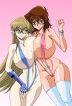  2girls cleavage mazaki_anzu sling_bikini smile swimsuit tagme tenjouin_asuka yu-gi-oh! yu-gi-oh!_gx zahkey 