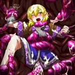  arm_warmers bad_id bad_pixiv_id blonde_hair blush green_eyes mizuhashi_parsee pointy_ears rape scarf short_hair slime solo soubi tentacles touhou wince 