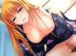  1boy 1girl blue_eyes blush braid braids breasts censored clothed_sex game_cg ginta girl_on_top indoors large_breasts long_hair nipples orange_hair penis pussy sex straddle straddling sugar_+_spice vaginal 