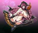  breasts broom broom_riding hat huge_breasts long_hair original penis purple_hair q_azieru slingshot_swimsuit solo swimsuit thighhighs very_long_hair witch witch_hat 