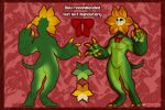angiosapien anthro black_sclera bow_ribbon claws digital_media_(artwork) elemental_creature elemental_humanoid featureless_chest featureless_crotch flora_fauna flower flower_creature flowey_the_flower green_body hi_res humanoid male model_sheet monster nude plant plant_humanoid smile solo standing undertale undertale_(series)