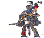  animated animated_gif battle cannon claws fire flame full_body gatling_gun imperial_knight mecha minigun missile no_humans pixel_art rocket_launcher shell_casing smoke steel_joe transparent_background warhammer_40k weapon 