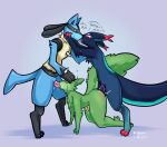 4_fingers absurd_res all_fours anal anal_penetration anthro arm_tuft artist_name balls big_tail black_eyes blue_body blue_fur blush bodily_fluids body_blush butt_blush cheek_tuft chest_tuft claws colored digital_drawing_(artwork) digital_media_(artwork) digitigrade dominant dominant_male dripping drooling ear_markings ears_down elbow_tuft english_text erection eyes_closed facial_tuft finger_claws fingers fluffy fluffy_tail french_kissing fur generation_4_pokemon genital_fluids genitals green_body green_fur group gurli head_markings hi_res inv_(rain_world) kissing kneeling leg_tuft lucario making_out male male/male male_penetrated male_penetrating male_penetrating_male markings multicolored_body multicolored_fur nintendo onomatopoeia oral oral_penetration pawpads paws penetration penile penis pivoted_ears pokemon pokemon_(species) precum precum_drip questionable_consent rain_world saint_(rain_world) saliva saliva_drip saliva_on_ear saliva_on_face saliva_string sex shaded simple_background sloppy_kiss slugcat sound_effects spikes spikes_(anatomy) standing submissive submissive_male sweat sweatdrop tail tail_markings tapering_penis tears tears_on_cheek teary_eyes text tongue tongue_out tremble_spikes trio tuft videocult