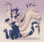 after_transformation alien ambiguous_gender arm_tuft blush cheek_tuft chest_tuft claws confusion creatures_of_sonaria elbow_tuft facial_tuft feathered_wings feathers feral fluffy foot_tuft fuzzy gradient_background head_tuft heel_tuft humanoid_face leg_tuft mammal neck_tuft open_mouth pawpads raised_arms raised_wings roblox simple_background sitting solo sphinxgate tail thigh_tuft transformation tuft urzuk wings