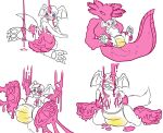 absurd_res ambiguous_gender amphibian anthro axolotl blue_eyes blush bodily_fluids breasts claws colored covered_in_slime diaper duo fangs female genital_fluids genitals goo_creature hands_behind_back hi_res jakkai large_paws looking_pleasured looking_surprised marine mole_salamander nipples open_mouth open_smile pawpads pussy salamander sandentwins sketch slightly_damned slime slime_dom_anthro_sub slime_drip slime_on_body slime_on_breasts slime_on_face slime_on_feet smile snout soiled_diaper spreading stuck_in_slime suspended_in_midair tail teeth unclean_diaper urine used_diaper