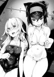  2girls arm_support bangs bikini bikini_pull bow breasts bug centipede closed_mouth covered_navel covered_nipples from_above front-tie_bikini front-tie_top girls_und_panzer girls_und_panzer_ribbon_no_musha greyscale ground_vehicle hair_bow hair_ribbon hand_on_own_stomach highres konoshita_kiyomasa long_hair looking_at_viewer lying matsukaze_rin medium_breasts military military_vehicle mole mole_under_eye monochrome motor_vehicle multiple_girls navel on_back on_vehicle open_mouth print_bikini ribbon short_hair sitting skindentation small_breasts smile swimsuit tank tsuruki_shizuka 