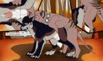  5:3 anal anal_penetration animal_genitalia balls black_body black_fur black_nose blood blood_from_ass blood_in_ass bodily_fluids brown_body brown_fur canid canine cum cum_on_own_penis cum_on_penis cum_on_self cutaway day duo english_text eyewear fangs feral feral_on_feral feral_penetrated feral_penetrating feral_penetrating_feral from_behind_position fur genital_fluids genitals goggles goggles_around_neck green_eyes grey_body grey_fur hi_res killthe_demon knot_in_sheath male male/male male_penetrated male_penetrating male_penetrating_male mammal open_mouth orange_eyes outside penetration penile penile_penetration penis penis_in_ass penis_tip pink_penis plant sex sheath shrub side_view species_request teeth text thylus tongue tongue_out tree vero_(killthe_demon) water white_balls white_body white_fur 