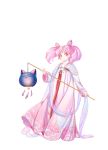 1girl alternate_costume bishoujo_senshi_sailor_moon blush chibi_usa chinese_clothes crescent double_bun earrings facial_mark forehead_mark full_body hair_ornament hanfu helios_(sailor_moon) holding jewelry lantern looking_at_viewer luna-p medium_hair pink_eyes pink_hair riku_(lingsky) simple_background solo twintails white_background 