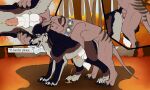  5:3 anal anal_penetration animal_genitalia balls black_body black_fur blood blood_from_ass blood_in_ass bodily_fluids brown_body brown_fur canid canine cutaway day drooling duo english_text eyewear fangs feral feral_on_feral feral_penetrated feral_penetrating feral_penetrating_feral from_behind_position fur genital_fluids genitals goggles goggles_around_neck green_eyes grey_body grey_fur hi_res killthe_demon knot_in_sheath male male/male male_penetrated male_penetrating male_penetrating_male mammal open_mouth orange_eyes outside peeing penetration penile penile_penetration penis penis_in_ass penis_tip pink_penis plant saliva sex sheath shrub side_view species_request teeth text thylus tongue tongue_out tree urine urine_on_ground vero_(killthe_demon) water watersports white_balls white_body white_fur 