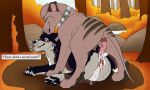 2_penises 5:3 after_anal anus balls black_body black_fur blood blood_from_ass blood_in_ass bodily_fluids brown_body brown_fur canid canine cum cum_in_ass cum_inside cum_on_balls day duo english_text erection eyewear feral feral_on_feral fur gaping gaping_anus genital_fluids genitals goggles goggles_around_neck green_eyes grey_body grey_fur hi_res killthe_demon licking licking_another male male/male mammal multi_genitalia multi_penis open_mouth orange_eyes outside penis pink_penis plant shrub species_request text thylus tongue tongue_out tree vero_(killthe_demon) water white_balls white_body white_fur 
