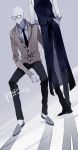  2boys back creepypasta glasses male_focus multiple_boys necktie psd shoes slender_man 