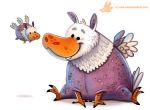  avian common_hippopotamus cryptid-creations duo gryphon hippopotamid hybrid mammal smile 