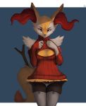  braixen breasts camel_toe canid canine cleavage cleavage_cutout clothed clothing female fennec fox fur grey_background hand_on_chest hi_res inner_ear_fluff keyhole_turtleneck legwear mammal nintendo orange_eyes panties photonoko pok&eacute;mon pok&eacute;mon_(species) red_body red_fur signature simple_background solo stick stockings sweater thigh_highs topwear tuft underwear video_games white_background white_body white_clothing white_fur white_legwear white_panties white_stockings yellow_body yellow_fur 