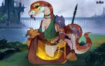 16:9 abdl ageplay animal_humanoid anthro armor artist_name bag breasts clean_diaper clothed clothing collar colored diaper diaper_fetish digital_drawing_(artwork) digital_media_(artwork) english_text exited fantasy_creature female fingers forked_tongue hi_res holding_object humanoid infantilism looking_at_object medieval melee_weapon mythological_creature mythology paizo pathfinder reptile reward roleplay s4n scalie scalie_humanoid scalie_tail shaded snake solo tail text tongue tongue_out treasure warrior weapon wearing_diaper white_diaper widescreen