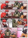 ahya_(legend_of_ahya) anthro ariana_&#039;ari&#039;_(darkflamewolf) bodily_fluids booth booth_seating bottle canid canine canis cellphone chair comic comic_panel container crocodile crocodilian crying_laughing cybernetics dialogue electronics english_text female furniture glebyshka78 group heterochromia hi_res humor hybrid laugh legend_of_ahya machine male mammal mephitid perfume perfume_bottle phone reptile scalie shell sitting size_difference skunk steven_stinkman table tail tail_mouth taylor_renee_wolford_(darkflamewolf) tears text tortoise trio turtle unusual_anatomy unusual_tail wolf