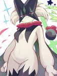 2024 3_fingers anthro barely_visible_genitalia barely_visible_pussy biped black_body black_fur breast_curtains breasts colored digital_media_(artwork) felid feline female female_anthro fingers frill_(anatomy) front_view fuji_another fur generation_9_pokemon genitals green_body green_fur handpaw head_tuft hi_res jagged_mouth kemono looking_at_viewer mammal mask medium_breasts meowscarada multicolored_body multicolored_fur neck_frill nintendo nude paws pink_eyes pink_nose pokemon pokemon_(species) portrait pupils pussy shaded simple_background slit_pupils smile solo standing three-quarter_portrait tuft two_tone_body two_tone_fur
