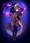  2019 5_fingers absurd_res ailurid anthro bulge clothing digital_media_(artwork) fingers fluffy fluffy_tail fur girly hair halloween hat headgear headwear hi_res holidays honnari_hannya legwear looking_at_viewer magic_user male mammal navel night panties pink_eyes red_body red_fur red_panda simple_background solo thick_thighs thigh_highs underwear wide_hips witch witch_hat 