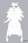 2025 absurd_res anatid animal_humanoid anseriform anserinae anthro avian beak belly big_breasts bird boots breasts breasts_bigger_than_head choker cleavage clothed clothing crown curvy_figure deadpan demon digital_drawing_(artwork) digital_media_(artwork) dress emotionless eyelashes facial_markings fan_character feather_hair feathers female footwear front_view galliform gloves hair handwear head_markings headgear helluva_boss hi_res hourglass_figure huge_breasts humanoid jewelry long_hair looking_at_viewer markings moon_(marking) navel necklace nirriti peafowl peafowl_demon pelvic_curtain phasianid pseudo_hair shoes sketch solo stella_(helluva_boss) tight_clothing tight_dress wide_hips