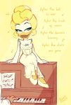  anatid anseriform avian bird disney duck ducktales ducktales_(2017) female glittering_goldie hi_res koizumi-marichan musical_instrument piano 