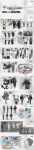  4girls absurdres character_name chinese_text copyright_name full_body grey_background highres mist_sequence multiple_girls multiple_views official_art reference_sheet sketch_inset standing tall_image weapon 