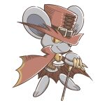  1boy adapted_costume animal_ears artist_request bell buckle cane claws closed_mouth colored_sclera daroach full_body hat hat_belt holding holding_cane hoshi_no_kirby:_mugen_no_haguruma_o_sagase! kirby_(series) male_focus mouse_ears official_art rayman_limbs red_eyes red_hat red_shirt second-party_source shirt solo top_hat yellow_sclera 