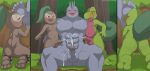 abs absurd_res anthro backsack balls blush bodily_fluids butt cum ejaculation erection eyes_closed feet foot_fetish foot_lick foot_play generation_1_pokemon generation_3_pokemon genital_fluids genitals group hi_res kneeling licking machoke male male/male muscular muscular_male nintendo nipples nude nuzleaf one_eye_closed penis penis_size_difference pokemon pokemon_(species) sitting size_difference standing tongue treecko trio winick-lim