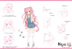  animal_ears ass bra character_design cleavage cuddly_octopus expression naked nekomimi nyatrix overalls sketch tail thighhighs 
